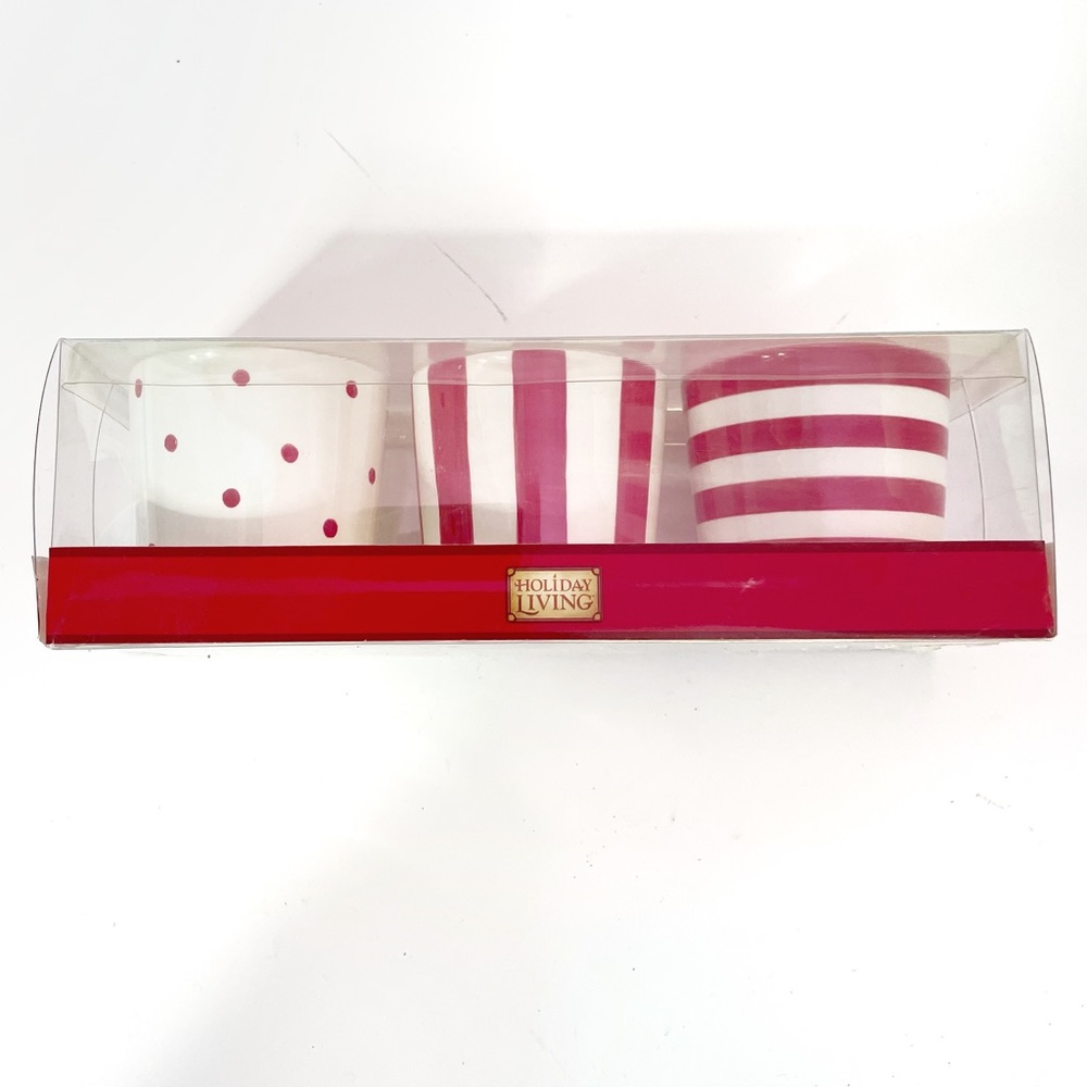 Holiday Living Red White Votive Candle Set New